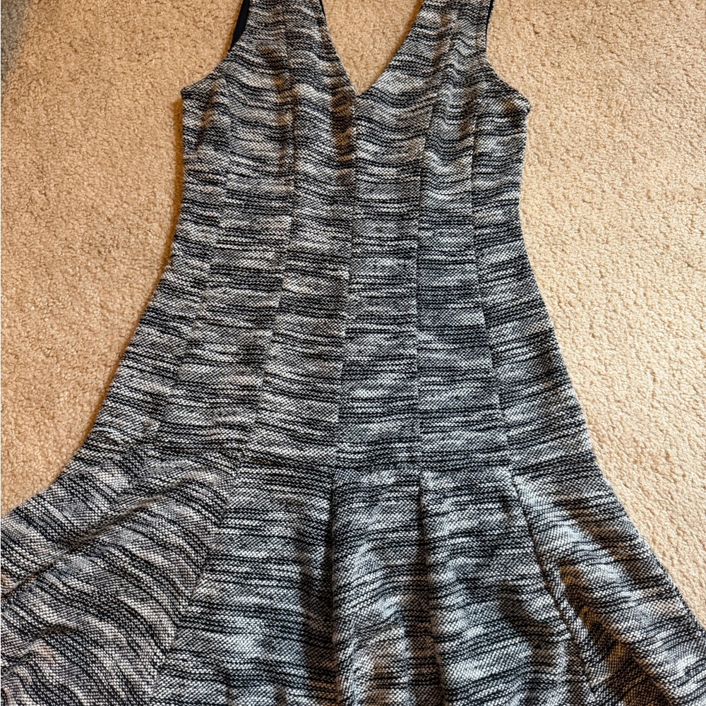 Banana Republic Black and Gray Midi Dress